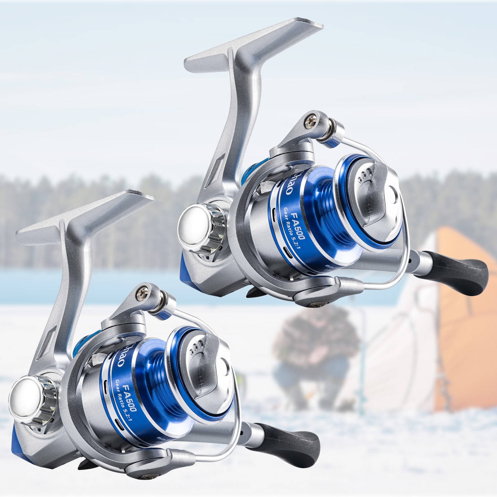 Ice Fishing Line - Goture 新しいアイスフィッシングリール冬ギア比 5.2:1 ポータブル耐久性のあるインラインアイスリール金属スプール魚機器アクセサリー