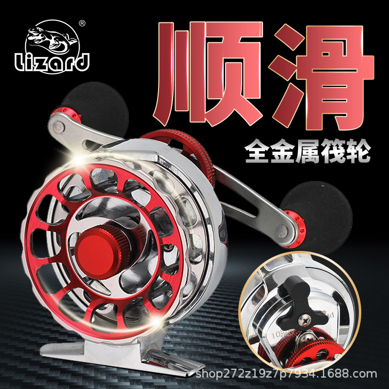 Ice Fishing Line - フルメタル製ラフト釣り用リール、調整可能なドラグ付き、ワンキーラインリリース、マイクロリードリール、橋やラフトでの淡水釣りに最適、右利き用