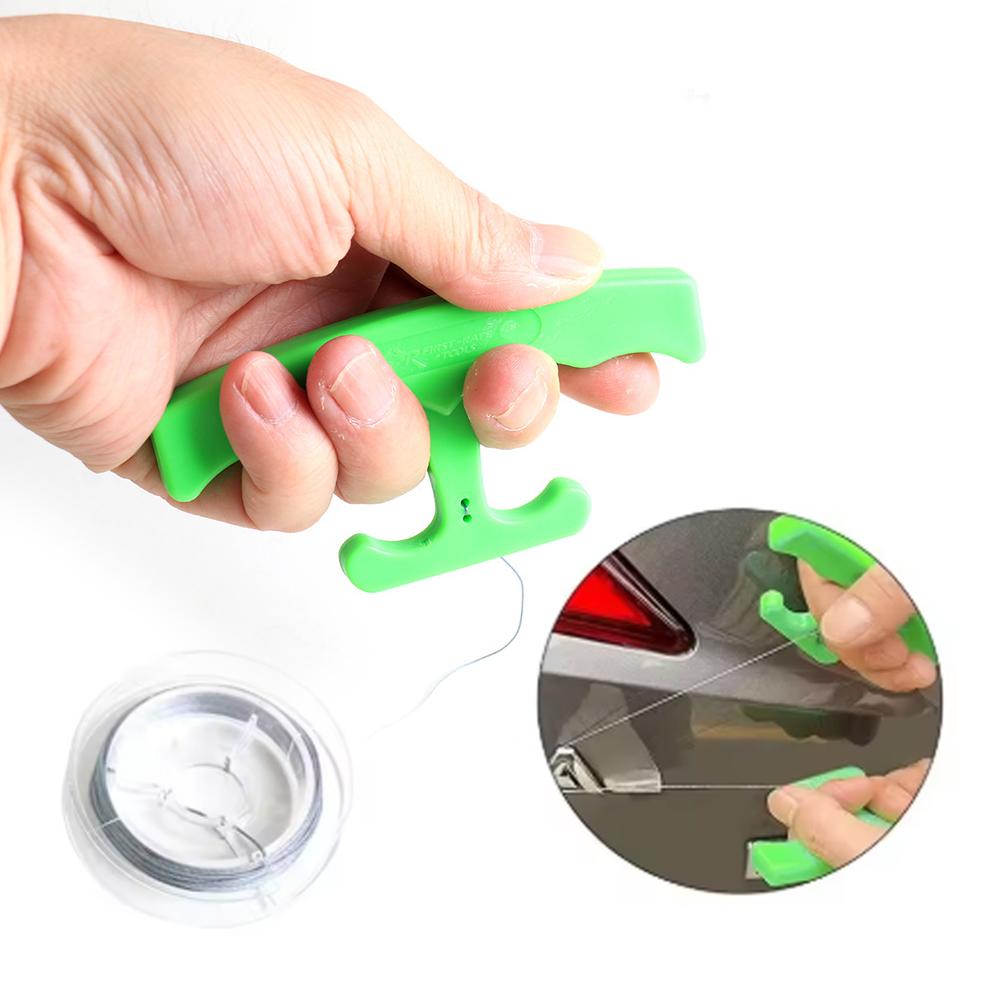 Monofilament Line - 車のエンブレム除去ツールキット人間工学に基づいたロゴ＆ステッカー除去ツールプロ仕様の車体デバッジキット（釣り糸付き）