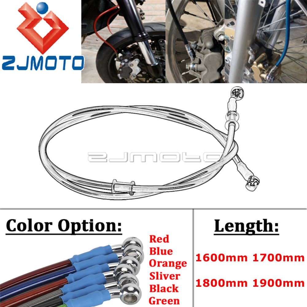 Braided Line - ゴム編組油圧ブレーキおよびクラッチホース,高密度,1600〜1900mm,6色,ダートバイクおよびレーシングバイク用