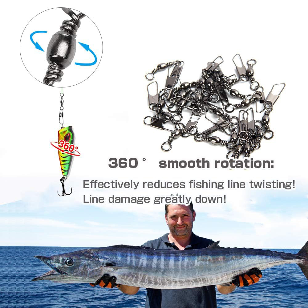 50 個ステンレス鋼スナップスイベル海水高強度スナップ釣りバ - Saltwater Line のレビューと価格