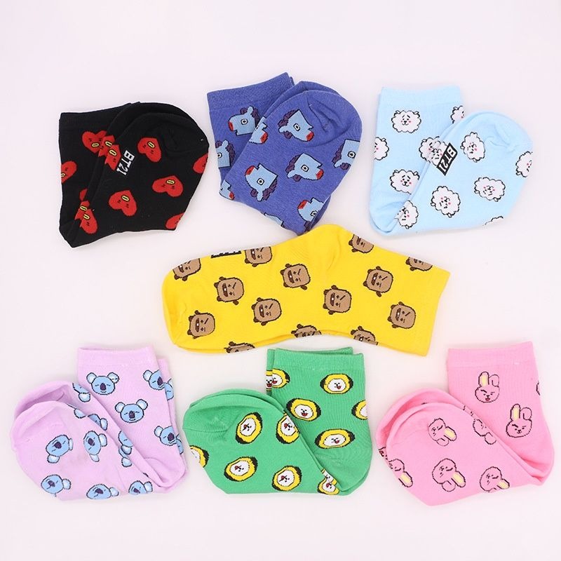 かわいい BT21 漫画靴下かわいいミッドチューブソックスア - Tippet Line のレビューと価格